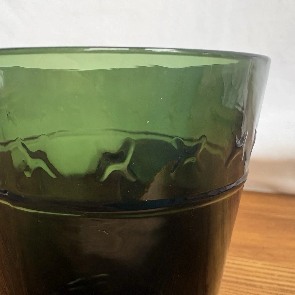 Vintage Green Glass Tumblers Set of 4 3.5